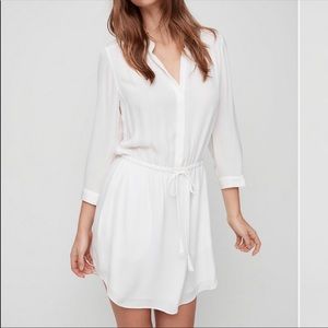 Babaton 100% silk Button Up Waist Tie Cinch Dress , size S